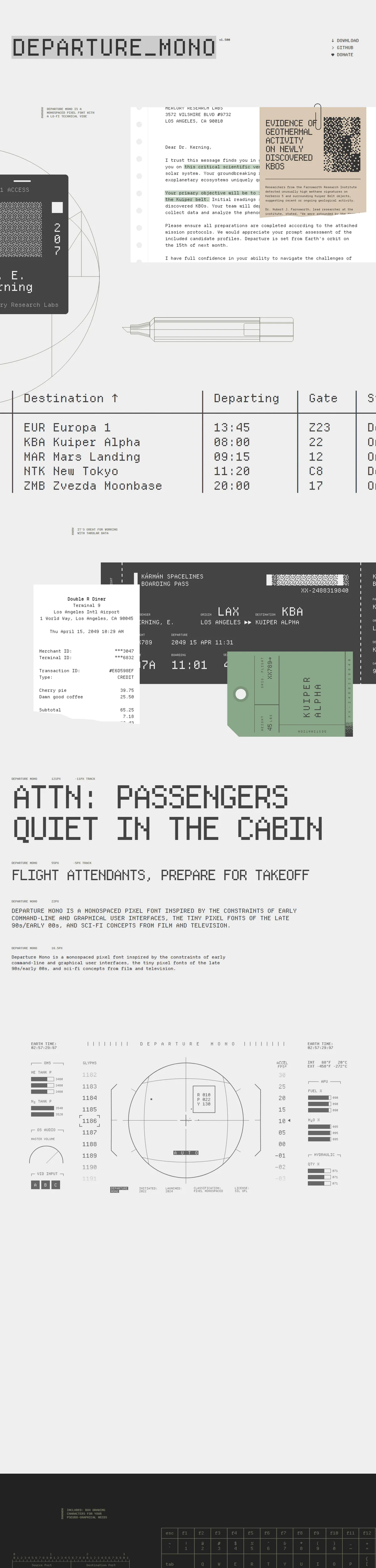 Full page of departuremono.com