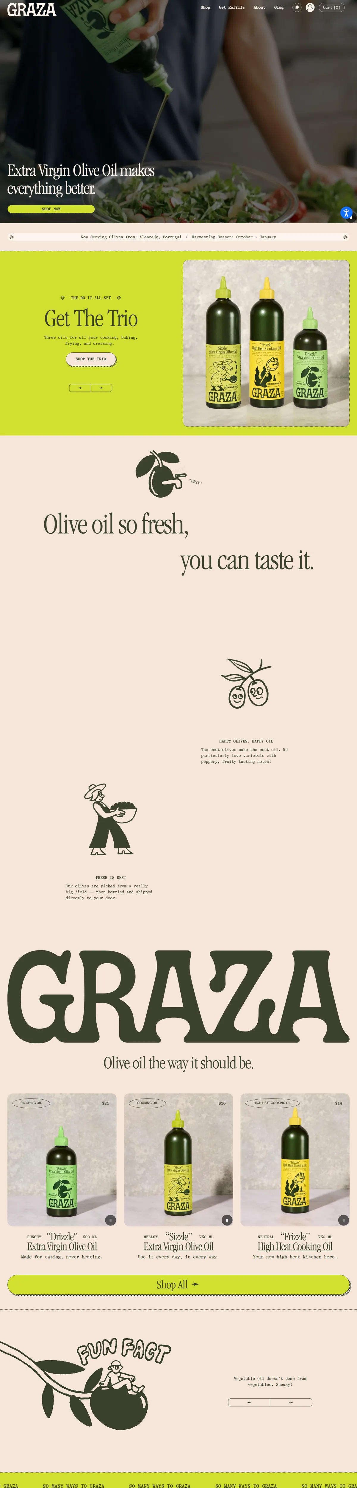 Full page of graza.co